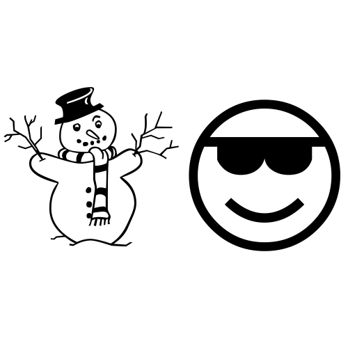 ☃😎 Emoji Domain black and white Symbola rendering